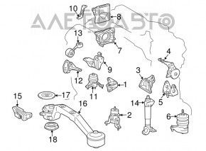 Suportul pentru perna motorului din spate pentru Lexus RX400h 06-09