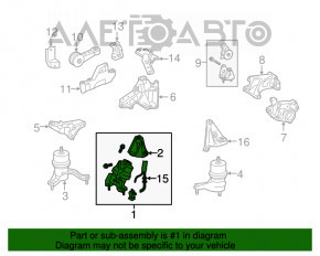 Подушка двигателя передняя в сборе Lexus RX350 10-15 потрескана