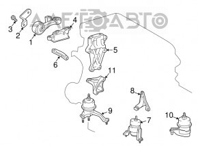 Pernele centrale ale motorului Toyota Highlander 14-19 2.7