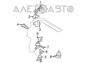 Suport motor dreapta Toyota Solara 2.4 04-08 nou original OEM