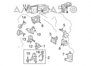 Suport motor dreapta sus Lexus RX300 RX330 04-09 nou OEM original