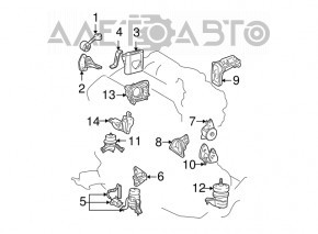 Кронштейн двигателя верхний левый Lexus RX300 RX330 04-09