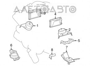 Подушка КПП Toyota Sequoia Tundra 08-16 RWD