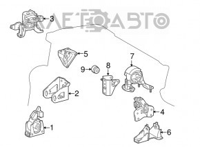 Подушка двигателя задняя Toyota Prius V 12-17 OEM