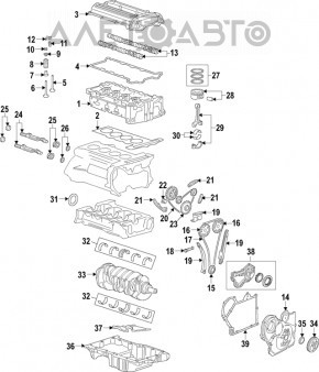 Capacul blocului cilindric complet asamblat GMC Terrain 10-17 2.4 LAF l4