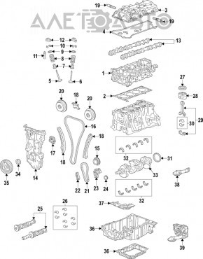 Arborele cotit al Chevrolet Camaro 16- 2.0T are un defect la dantura senzorului K:56.00 Ш:50.00.