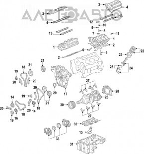 Capacul blocului cilindric complet asamblat stânga Cadillac CTS 14-15 3.6 LFX