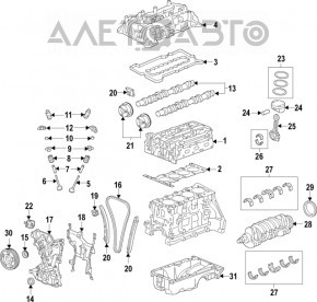 Capacul blocului cilindric complet asamblat Chevrolet Volt 16- 1.5