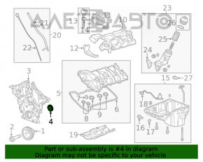 Capacul din spate al arborelui cu came Chevrolet Camaro 16- 3,6