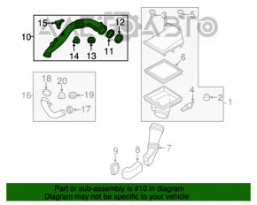 Воздуховод от фильтра BMW 5 F10 11-16 3.0T N55