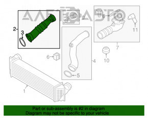 Furtunul drept al intercooler-ului BMW F10 10-17