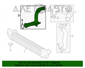 Патрубок интеркулера правый Mini Cooper F56 3d 14- 1.5t