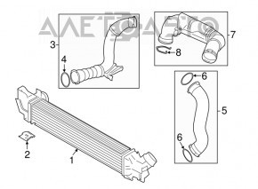 Патрубок интеркулера правый Mini Cooper F56 3d 14- 1.5t