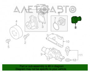 Corpul termostatului Nissan Versa 12-19 SUA 1.6