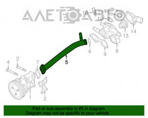 Furtunul de răcire a metalului Mitsubishi Outlander Sport ASX 10- 2.0 tip 1.