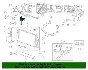 Suport radiator stânga sus Chevrolet Impala 14-20 2.5