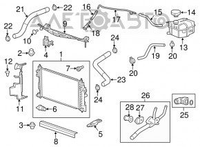 Suport radiator stânga sus Chevrolet Impala 14-20 2.5