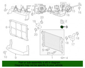 Suport radiator dreapta sus Chevrolet Malibu 13-15 cauciuc nou OEM original