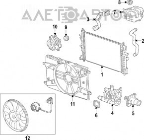 Radiator de răcire a apei pentru Chevrolet Cruze 11-15, cutie de viteze manuală