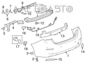 Amplificatorul de bara spate Chevrolet Cruze 16-