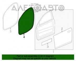 Уплотнитель двери передней правой Chevrolet Cruze 16-