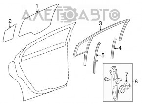 Направляющая стекла двери задней левой Chevrolet Cruze 16-