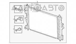 Radiatorul de răcire a apei pentru Chevrolet Cruze 16-