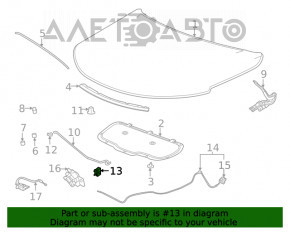 Suport de fixare a barei de sprijin a capotei Chevrolet Cruze 16-