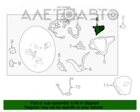Butonul de control de pe volanul din partea dreapta sus a Chevrolet Volt 16-