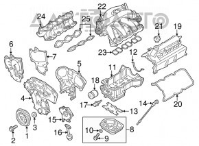 Передняя крышка двигателя Nissan Maxima A36 16- комплект