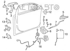 Замок двери передней левой Chevrolet Volt 11-15