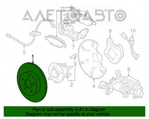 Placă de frână spate stânga Chevrolet Volt 16- 263/10mm