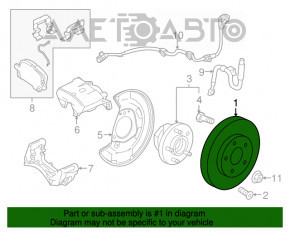 Placă de frână față dreapta Chevrolet Volt 16- 275/26mm ruginită.