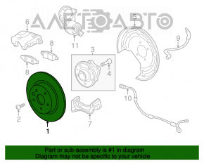 Placa de frână spate stânga Chevrolet Equinox 18-