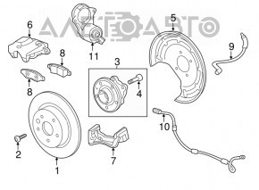 Placă de frână spate stânga GMC Terrain 18- 285/12mm