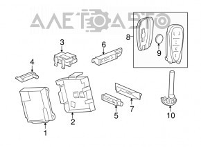 Ключ Chevrolet Malibu 16- smart, 5 кнопок, царапины, песок