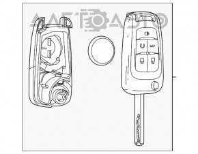 Ключ Chevrolet Bolt 17- keyless, 4 кнопки