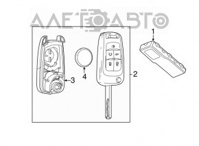 Ключ Chevrolet Bolt 17- keyless, 4 кнопки