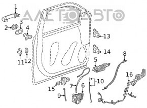 Замок двери передней правой Chevrolet Bolt 17-