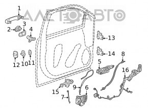 Blocarea ușii din fața dreapta a Chevrolet Equinox 18-