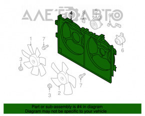 Difuzorul carcasei radiatorului gol Mitsubishi Outlander Sport ASX 10- 2.0 2.4 cu 7 paleți.