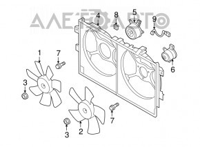 Difuzorul carcasei radiatorului gol Mitsubishi Outlander Sport ASX 10- 2.0 2.4 cu 7 paleți.