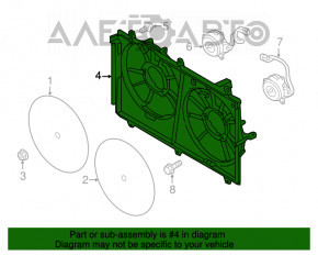 Difuzorul capacului radiatorului gol Mitsubishi Outlander 14-21 2.4, 3.0 se prinde rupt.