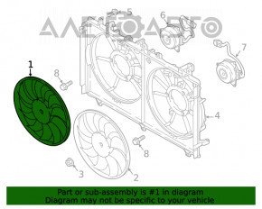 Paletă ventilatorului de răcire dreapta Mitsubishi Outlander 14-20 2.4, 3.0