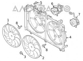 Paletele ventilatorului de răcire dreapta Mitsubishi Eclipse Cross 18-