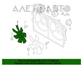 Paletă ventilatorului de răcire dreapta Mitsubishi Outlander Sport ASX 10- 2.0 cu 9 paleți.