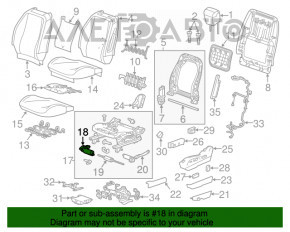 Motorul de reglare a pernei inferioare a scaunului șoferului Chevrolet Malibu 13-15, față