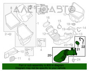 Воздуховод на коллектор BMW 5 G30 17-23 2.0T, 530e hybrid