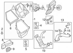 Conducta de aer pentru corpul clapetei BMW 7 G11 G12 16-19 B58 nou original OEM