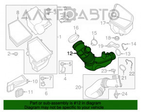 Воздуховод от фильтра BMW X3 G01 18- 2.0T 2 части